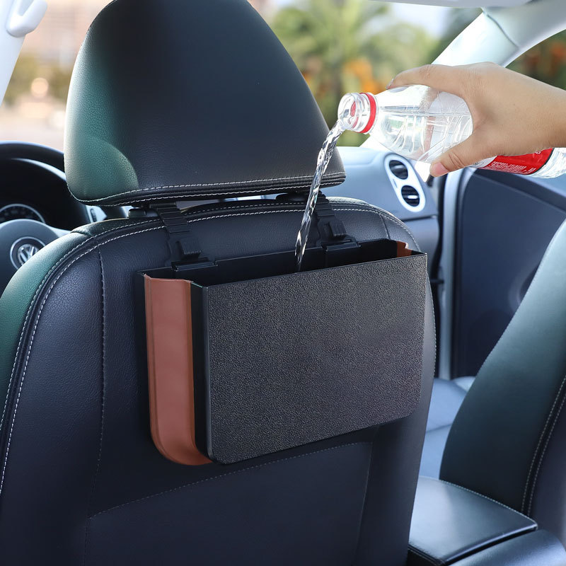 Waterproof Car Trash Can With Lid - Автомобильная мусорная корзина, подвесная Складная портативная