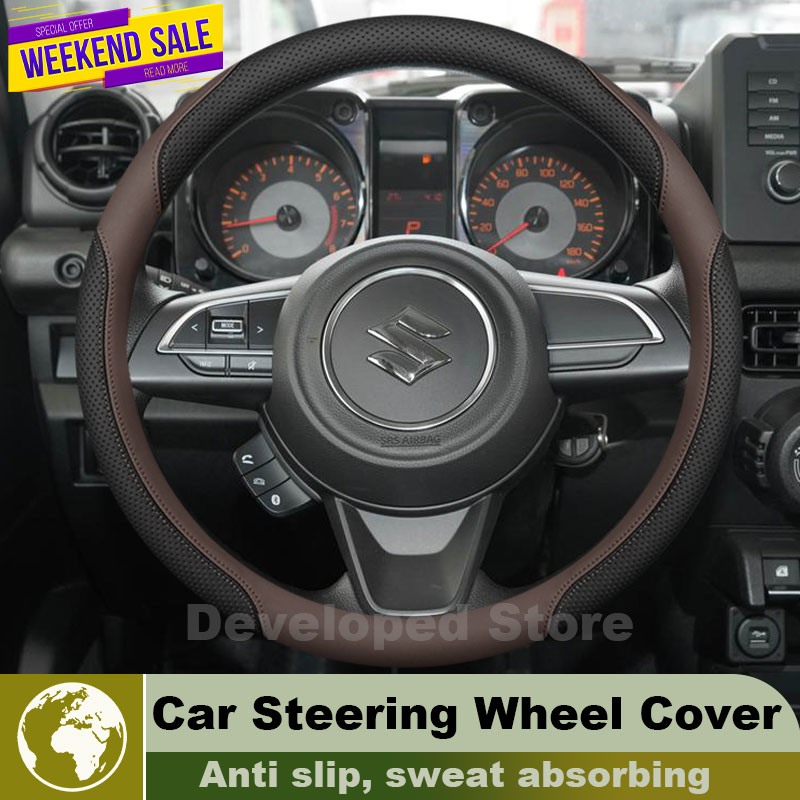 Кожаный чехол на руль для Suzu – обзор и цена Car Steering Wheel Cover Anti Slip Breathable