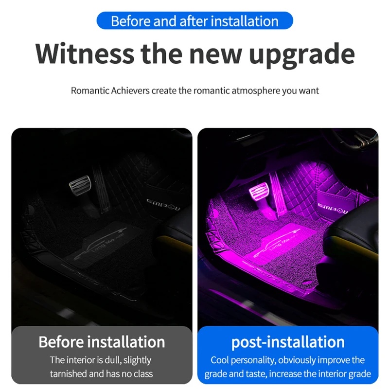 Неоновая светодиодная подсветк – обзор и цена Led Ambient Interior Car Lights App Control