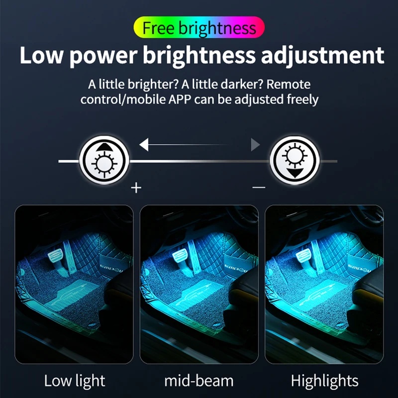 Неоновая светодиодная подсветк – обзор и цена Led Ambient Interior Car Lights App Control
