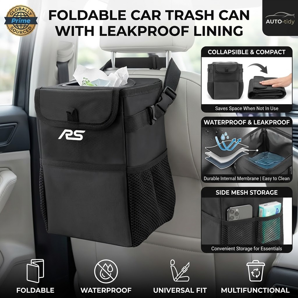 Складная портативная автомобил – обзор и цена Waterproof Car Trash Can With Lid